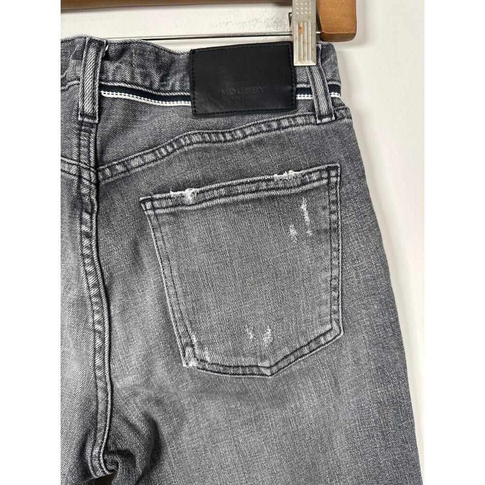 Moussy Vintage Jeans Howa Womens 27 Skinny Light Black Distressed Raw Hem - Picture 7 of 10